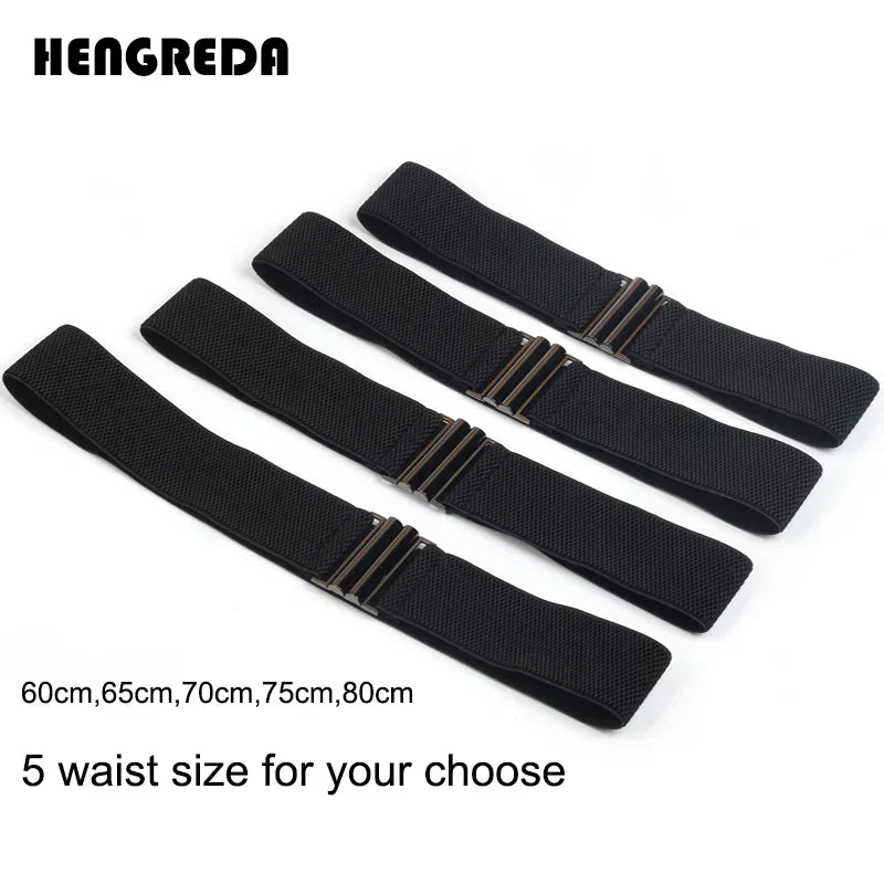 Wide Elastic Waist Belt Black Women Stretch Waistband