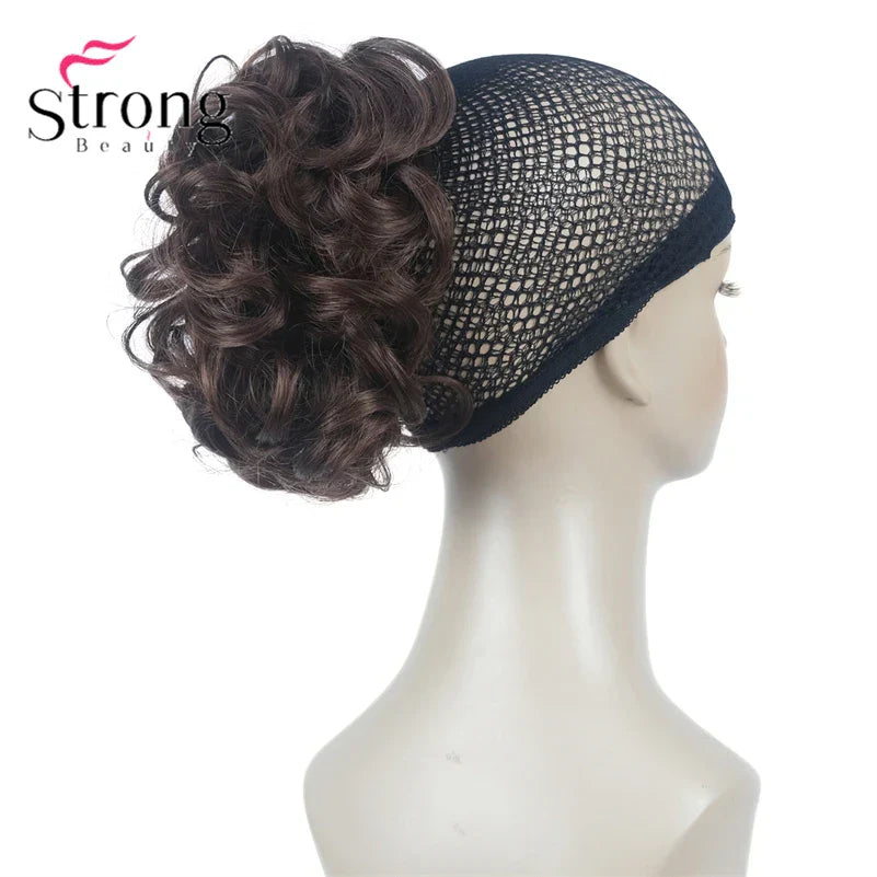 StrongBeauty Silver Short Natural Wave Ponytail Hair Extension