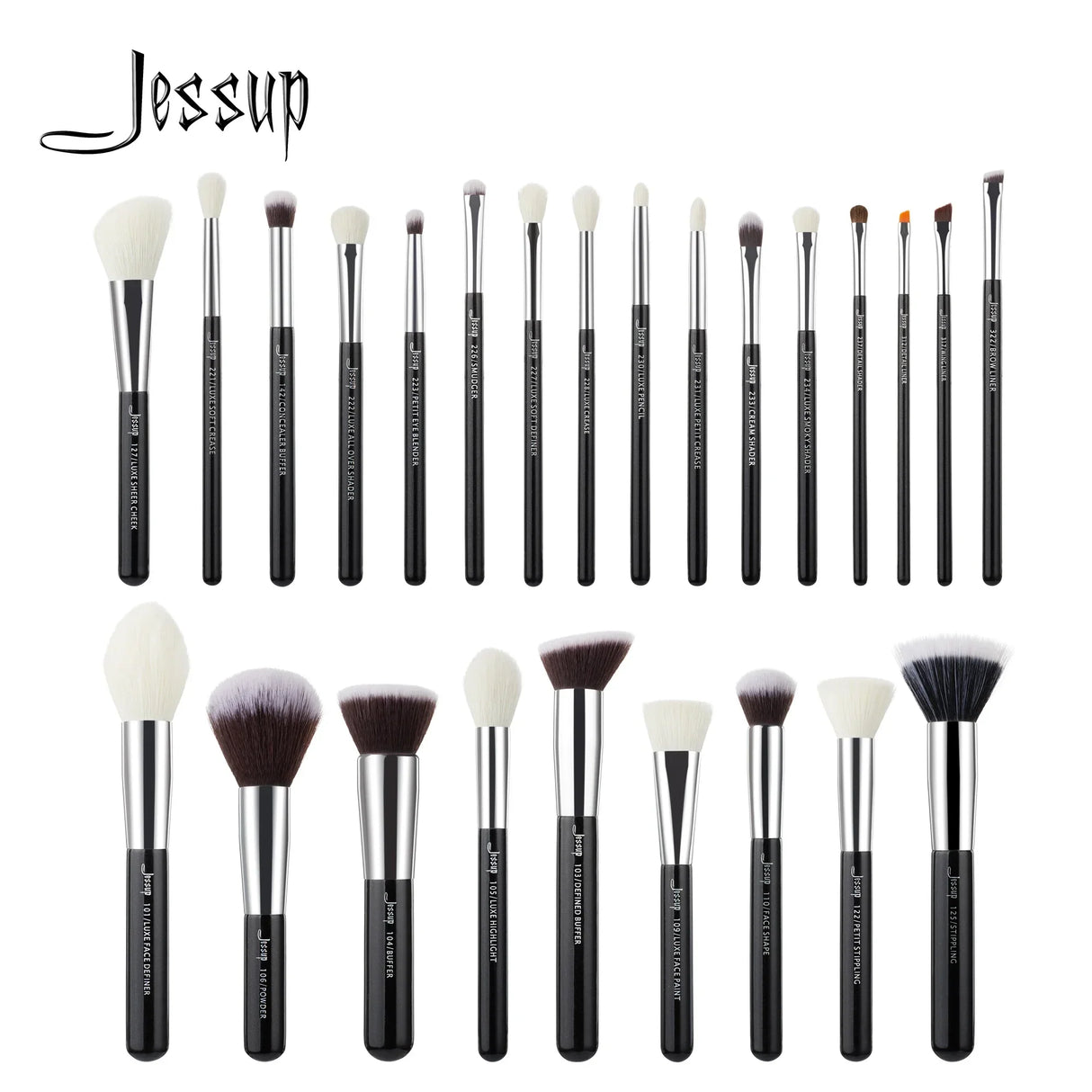 Jessup Makeup Brushes Set Synthetic-Natural Hair Foundation Powder