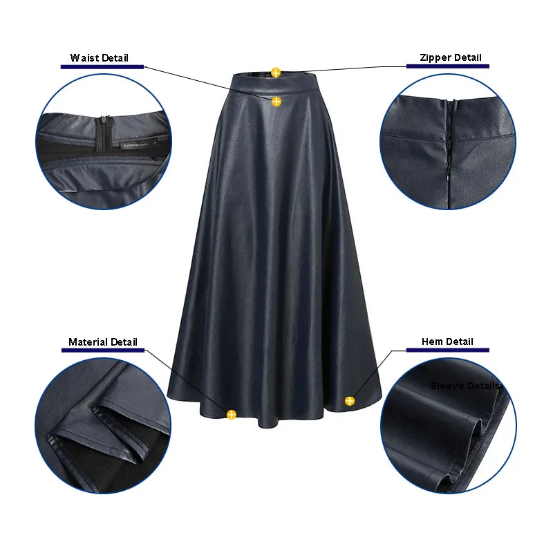 Plus Size Party Midi Skirt 2023 Autumn Women