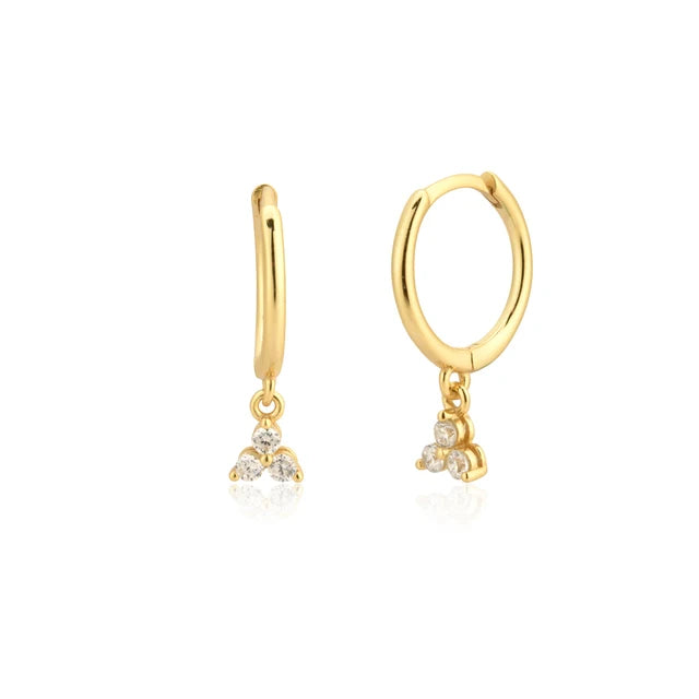 CCFJOYAS 925 Sterling Silver Lightning/Awl/Animal Pendant Hoop Earrings