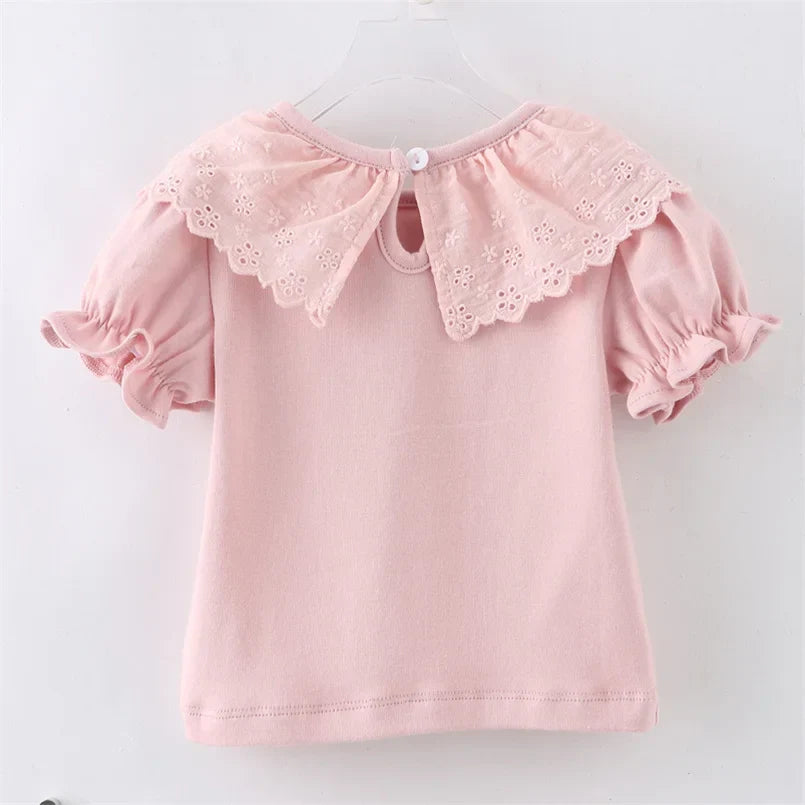 Sweet Princess Style Baby Girls Summer Solid Color