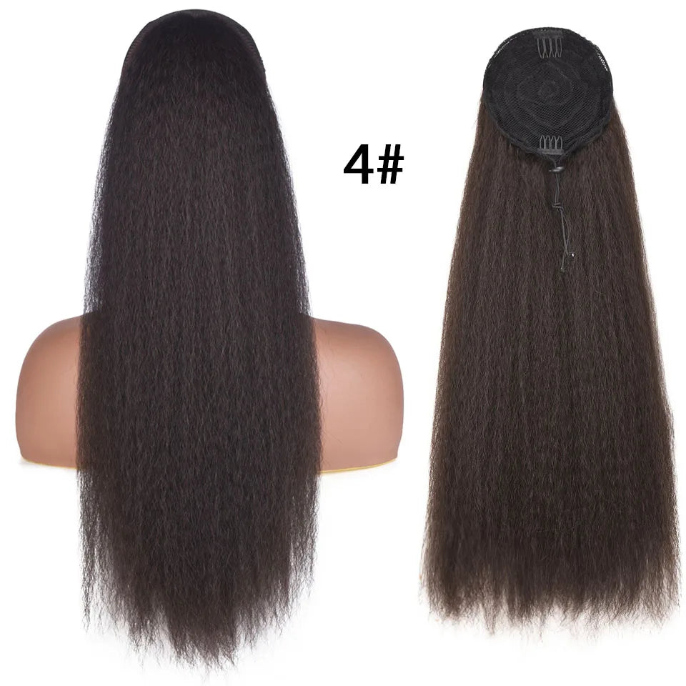 HANNE Yaki Straight Ponytail Hair Extensions For Black