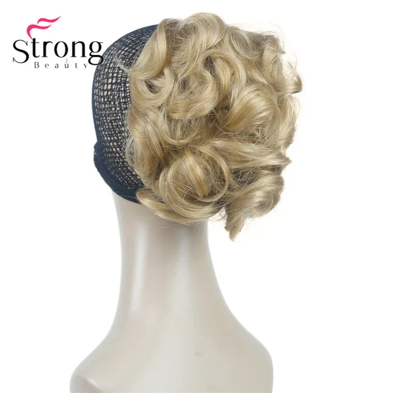 StrongBeauty Silver Short Natural Wave Ponytail Hair Extension