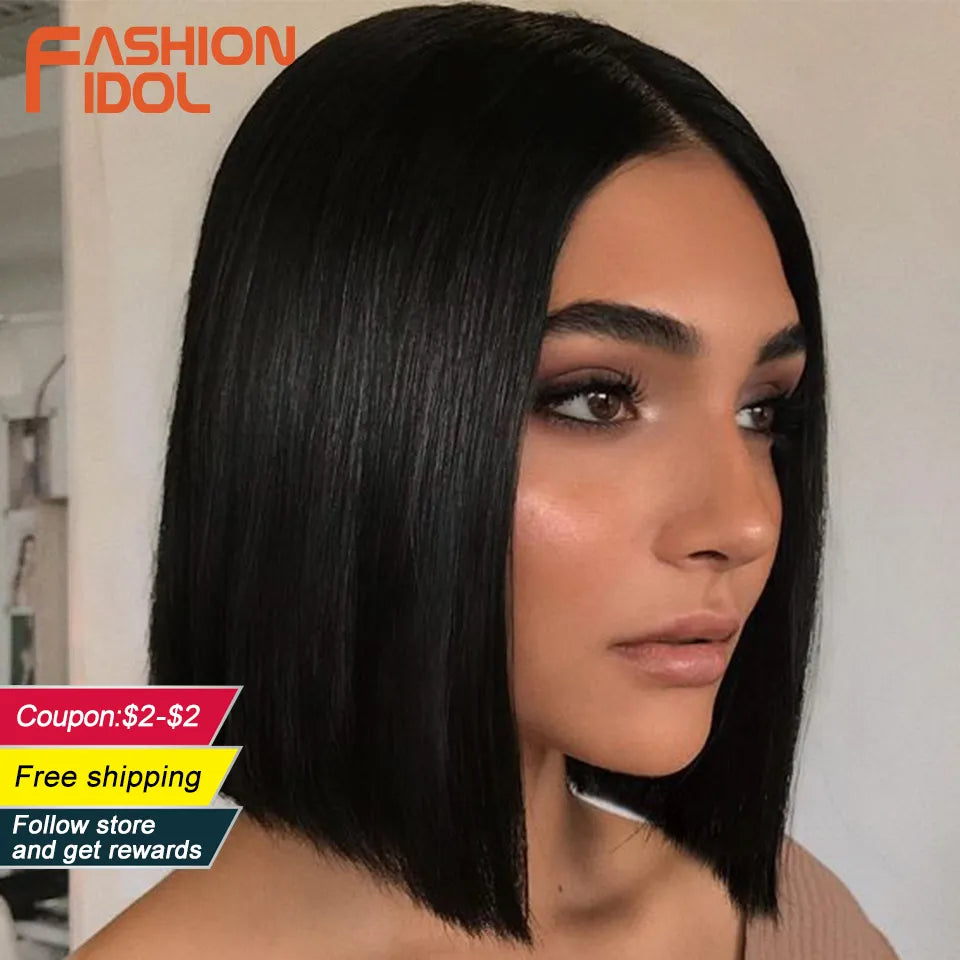 FASHION IDOL 10 Inch Bob Wigs Straight Hair