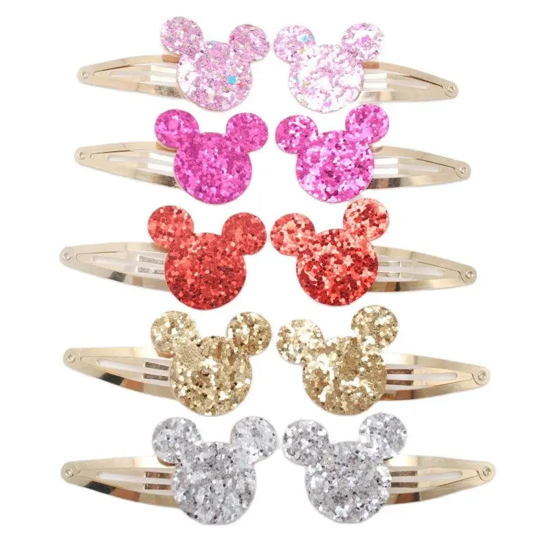 10pcs/lot Small Size Girls Hairclips Glitter Heart Birthday