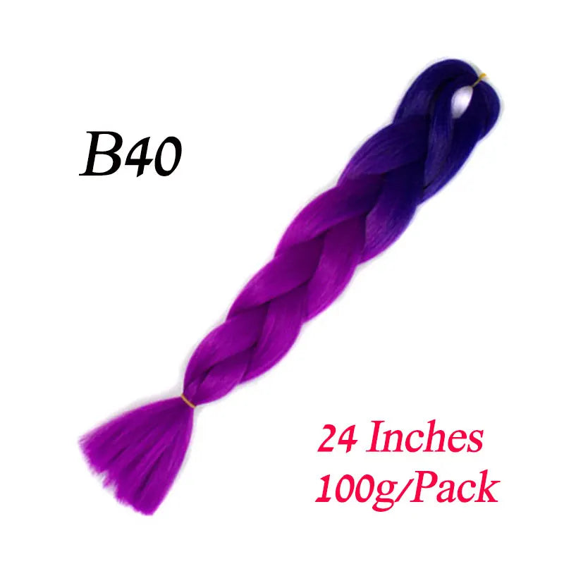 Synthetic Jumbo Braiding Hair Extension 24 " Heat