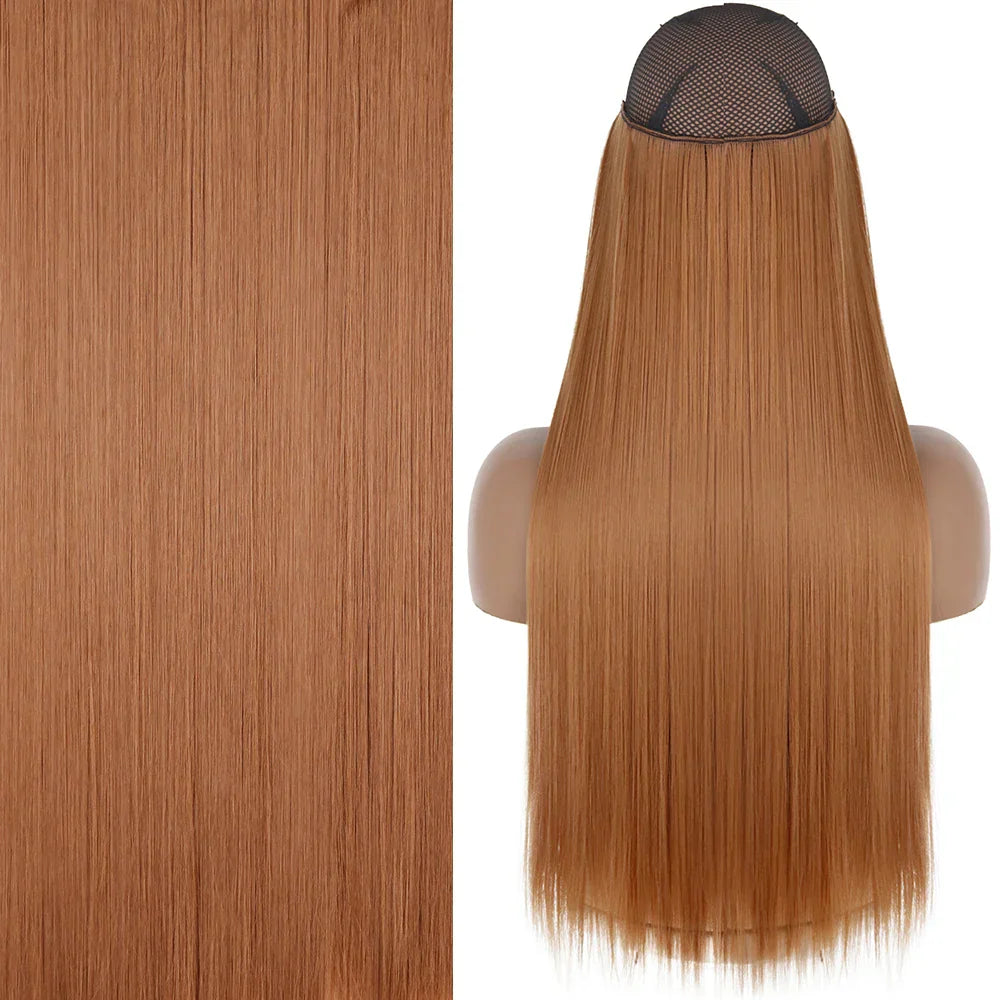 MERISIHAIR Synthetic No Clip Invisible Wire Hair Extensions