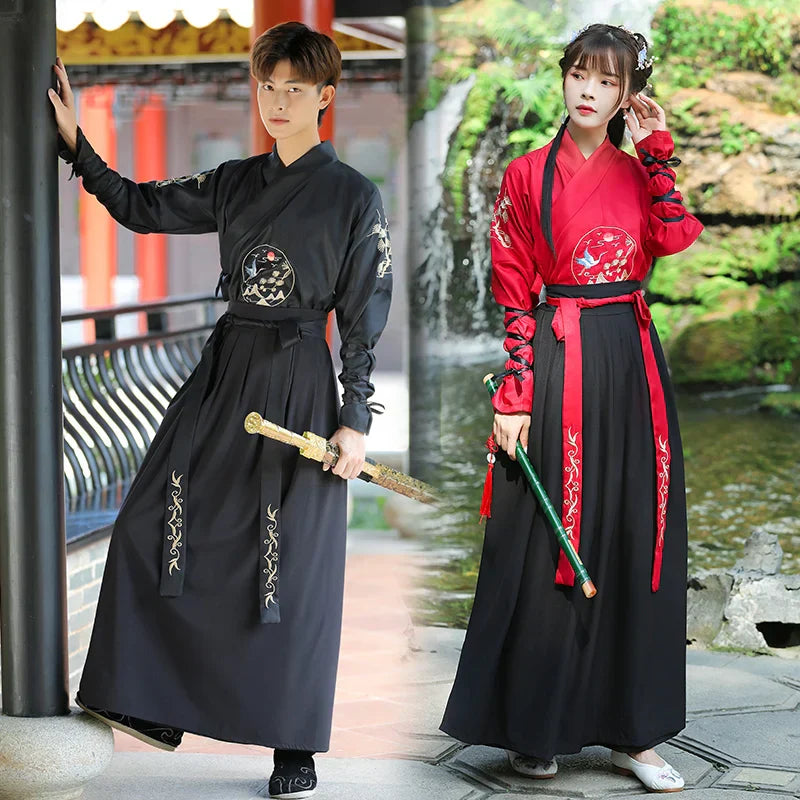 Japanese Vintage Kimono Samurai Cosplay Clothing Woman Man