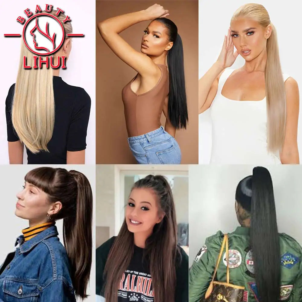 22inch Claw Clip On Ponytail Hair Extension Synthetic