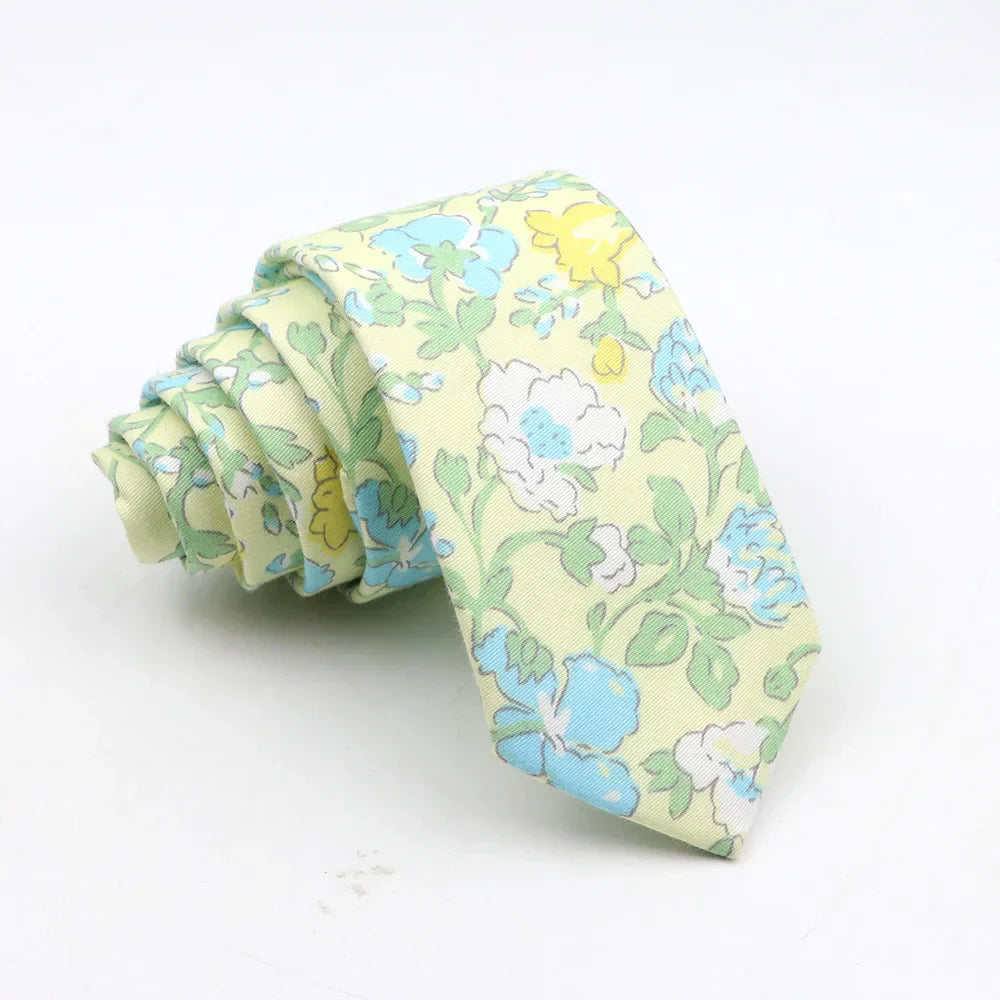 New Floral Tie For Men Skinny Casual Cotton