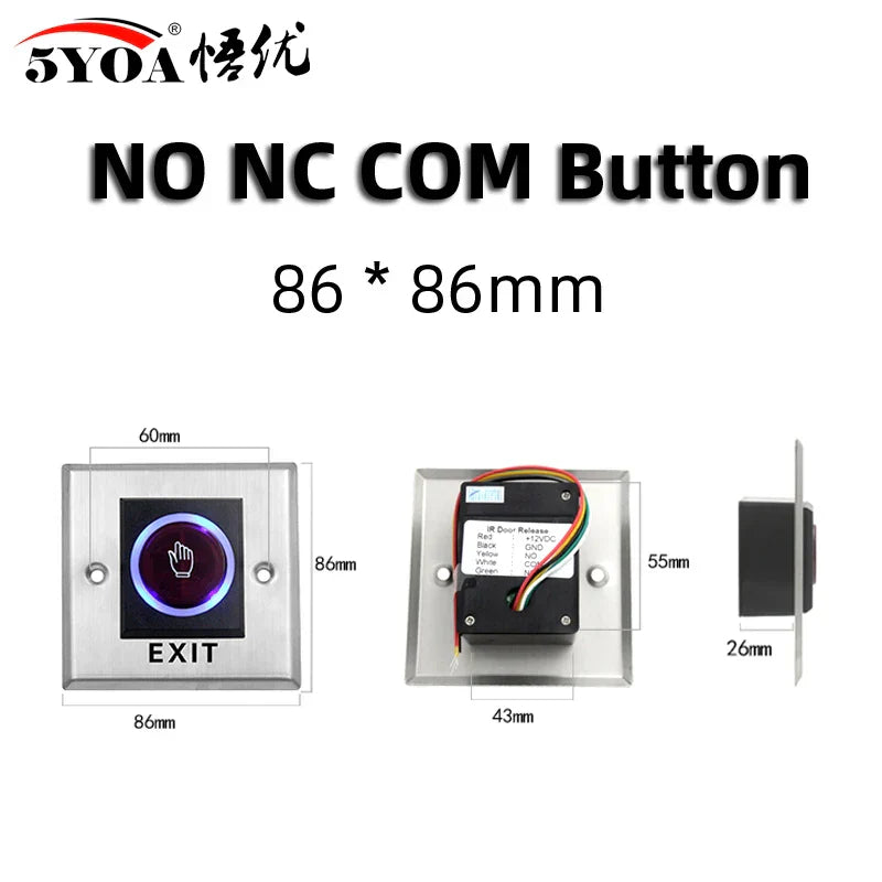 Access Button Door Exit Push Switch No Touch