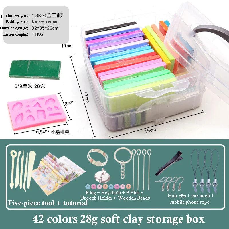 32 Color 3D Clay Plasticine Portable Box New