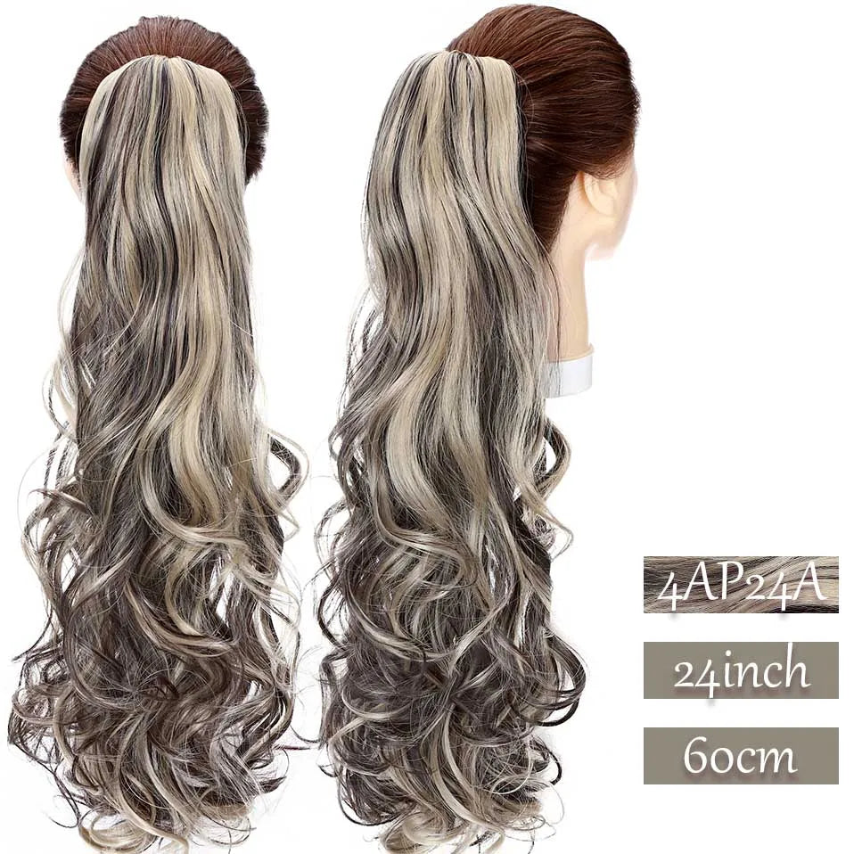 S-noilite Synthetic Long Wavy Fake Ponytail Extension Hair