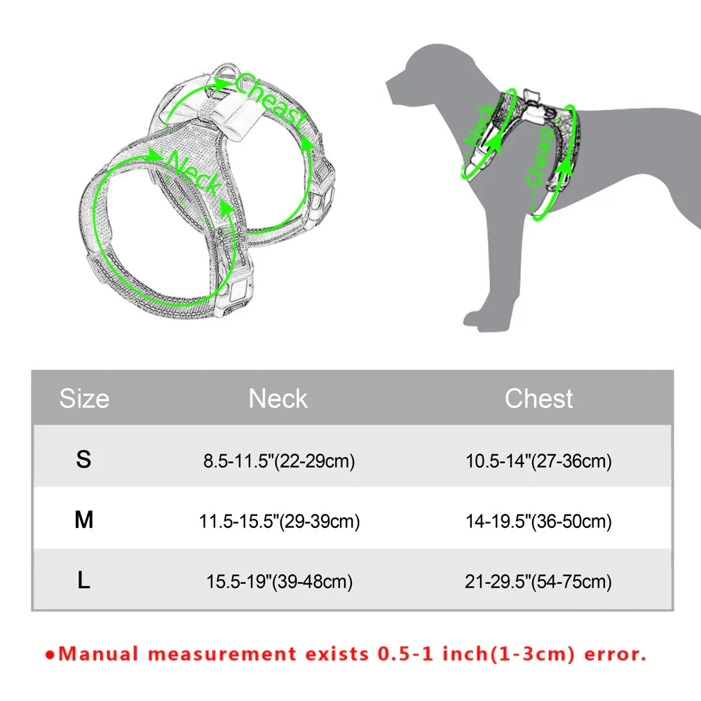 Reflective Dog Harness Nylon Pitbull Pug Small Medium