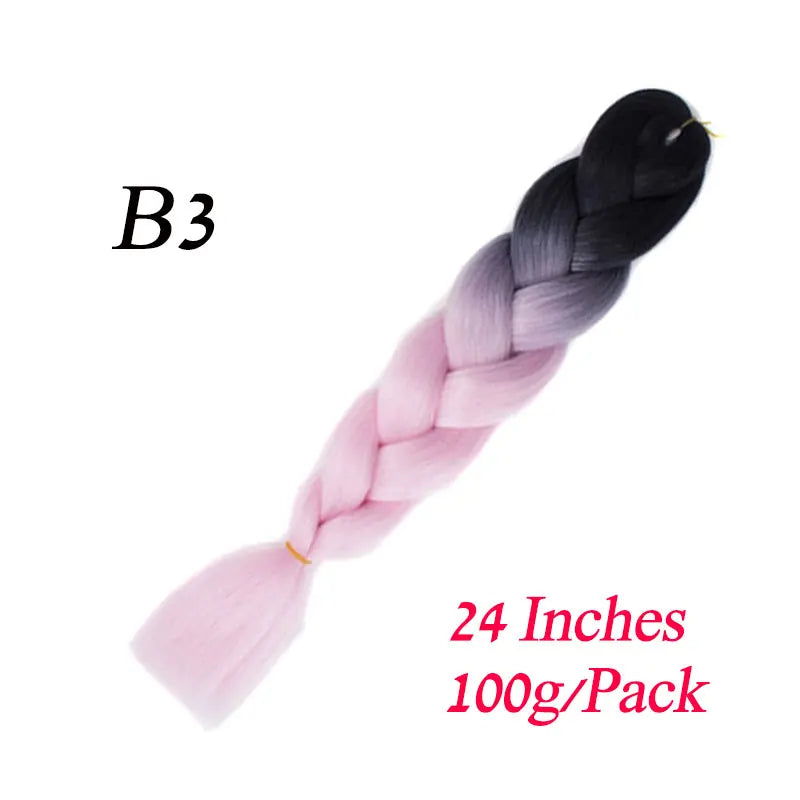 Synthetic Jumbo Braiding Hair Extension 24 " Heat