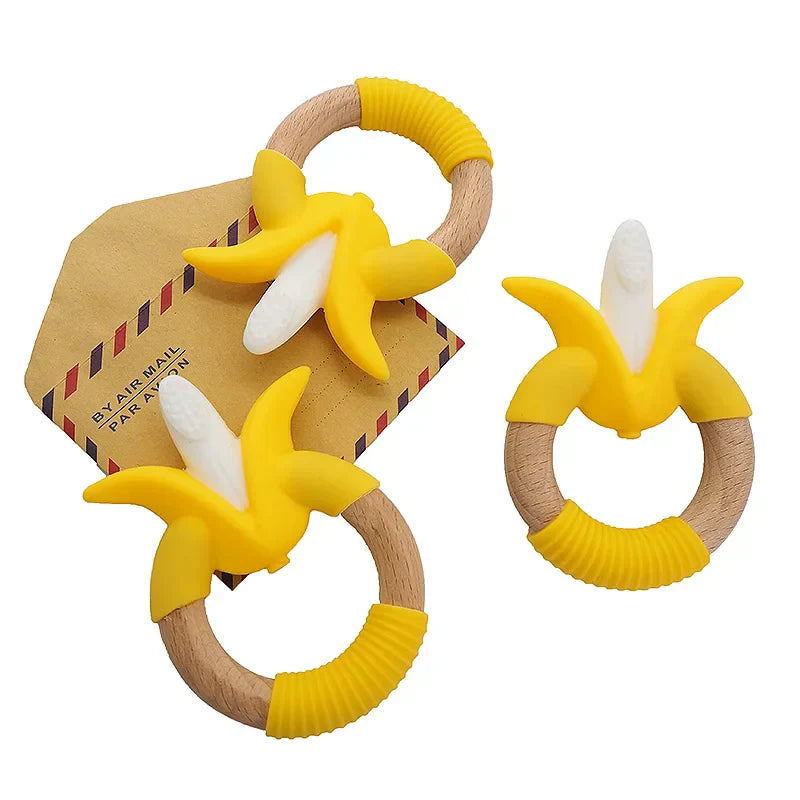 Chenkai 5PCS BPA Free Banana Shaped Silicone Teethers