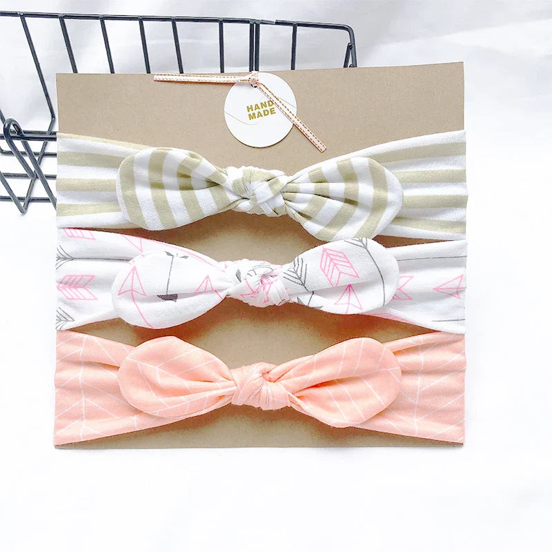 3pcs/lot Solid Nylon baby headband Bow Headbands For