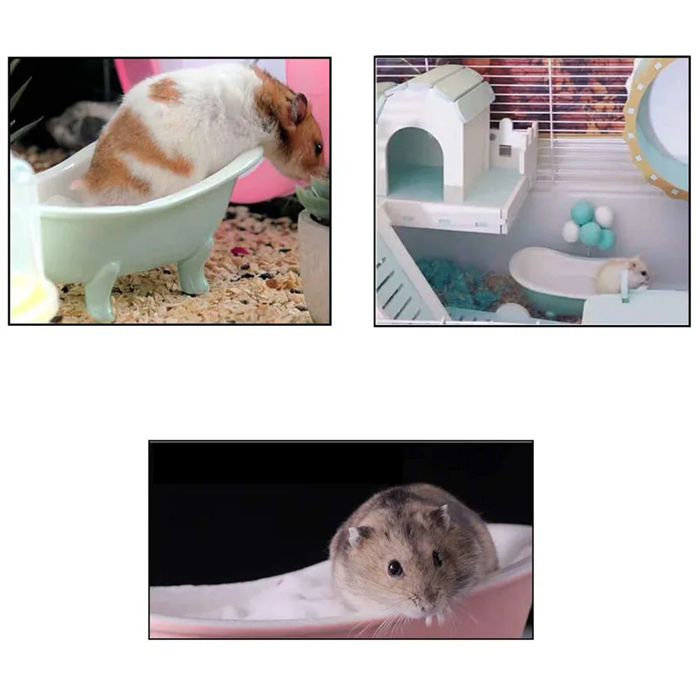 Small Animal Hamster Bed Ice Bathtub Accessories Cage