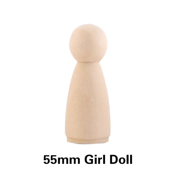 Wooden Doll Peg Baby Teether DIY Color Painting