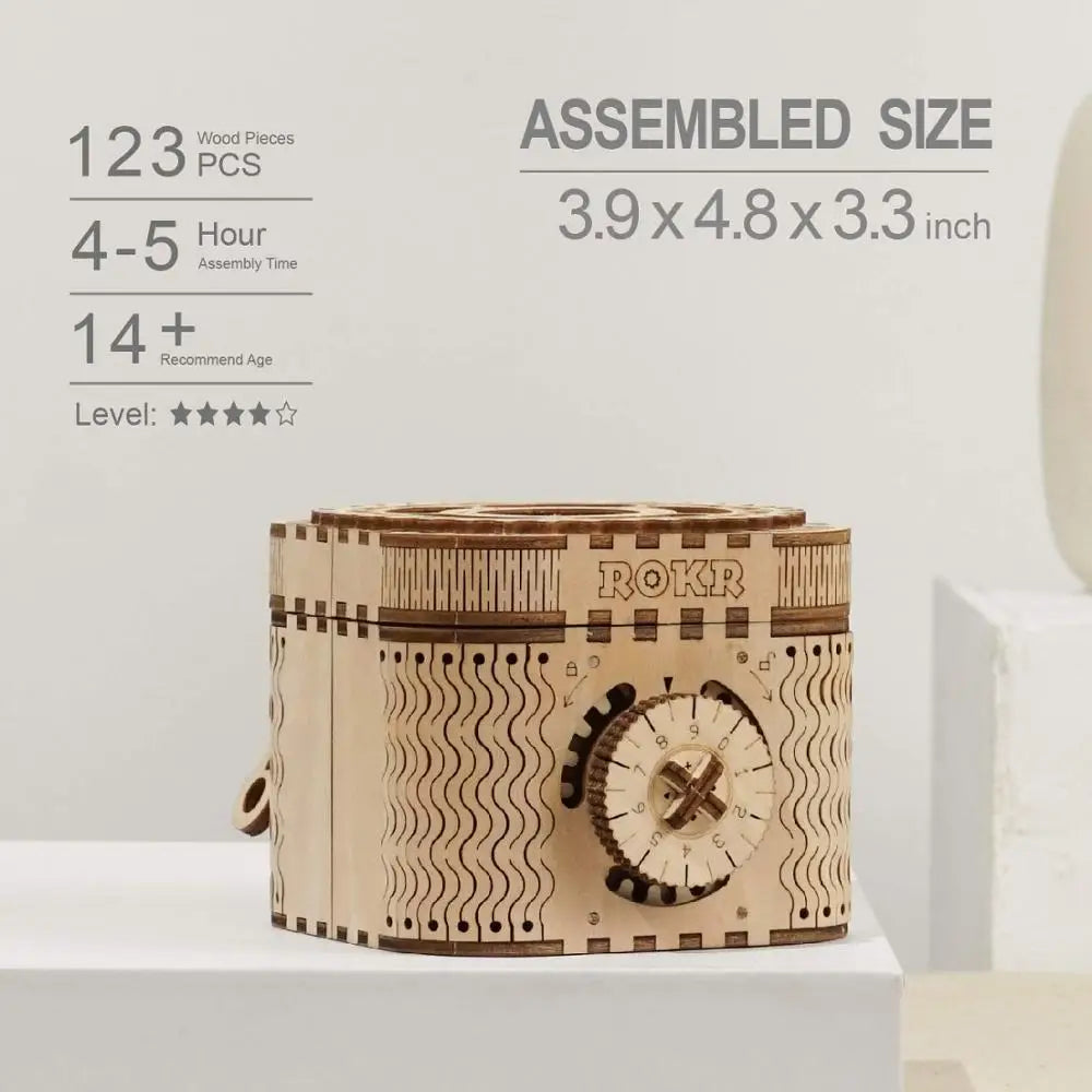 Robotime 123pcs Creative DIY 3D Treasure Box Wooden