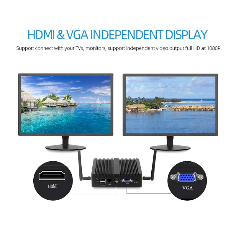 Fanless Mini PC Intel Core i7-4500U i5-4200U i3-4010U