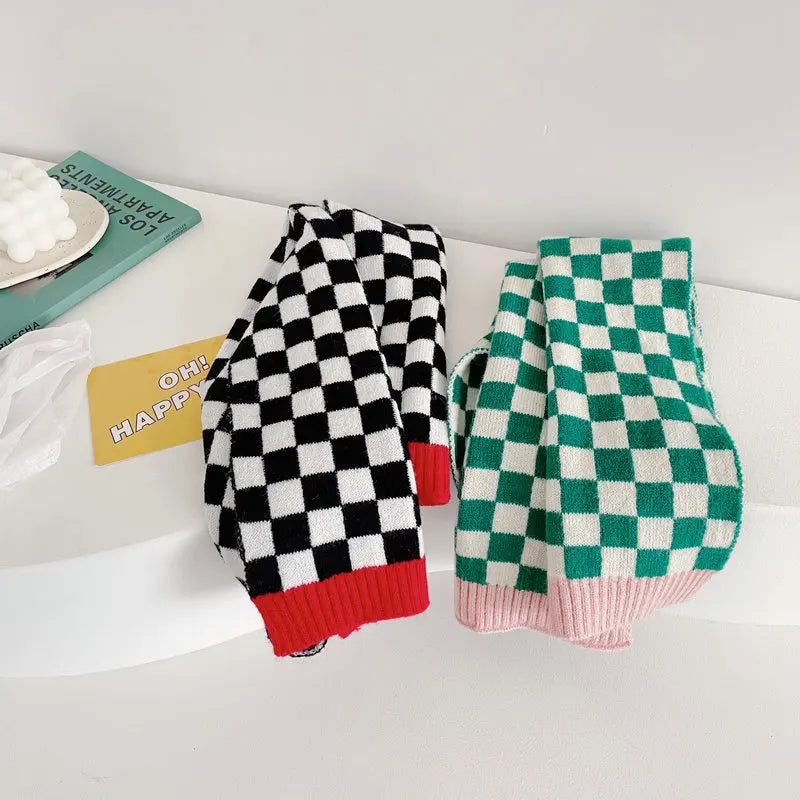 New Autumn Winter Korean Style Unisex Kids Plaid