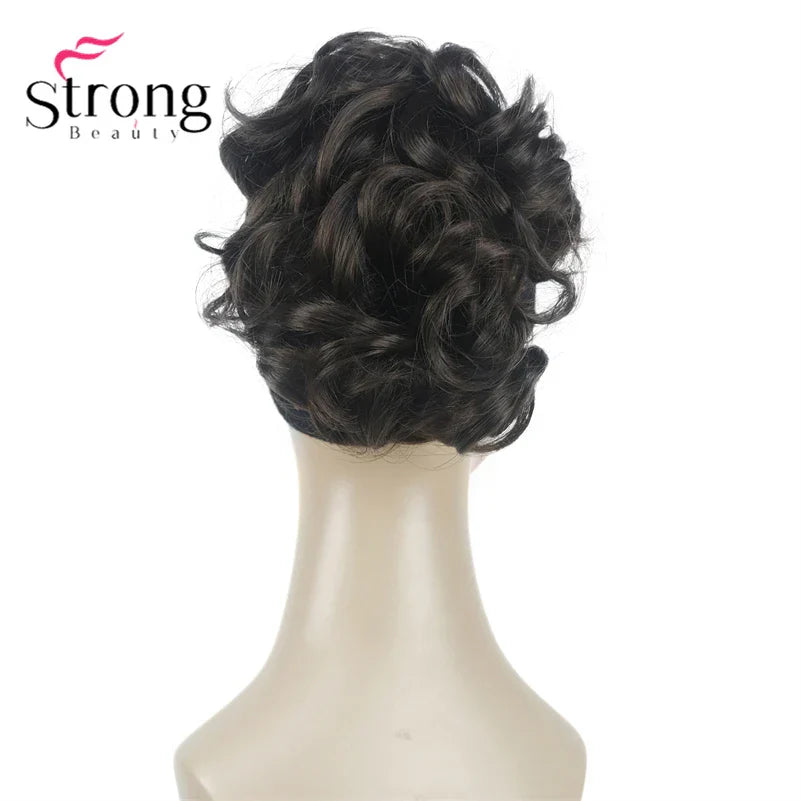 StrongBeauty Silver Short Natural Wave Ponytail Hair Extension