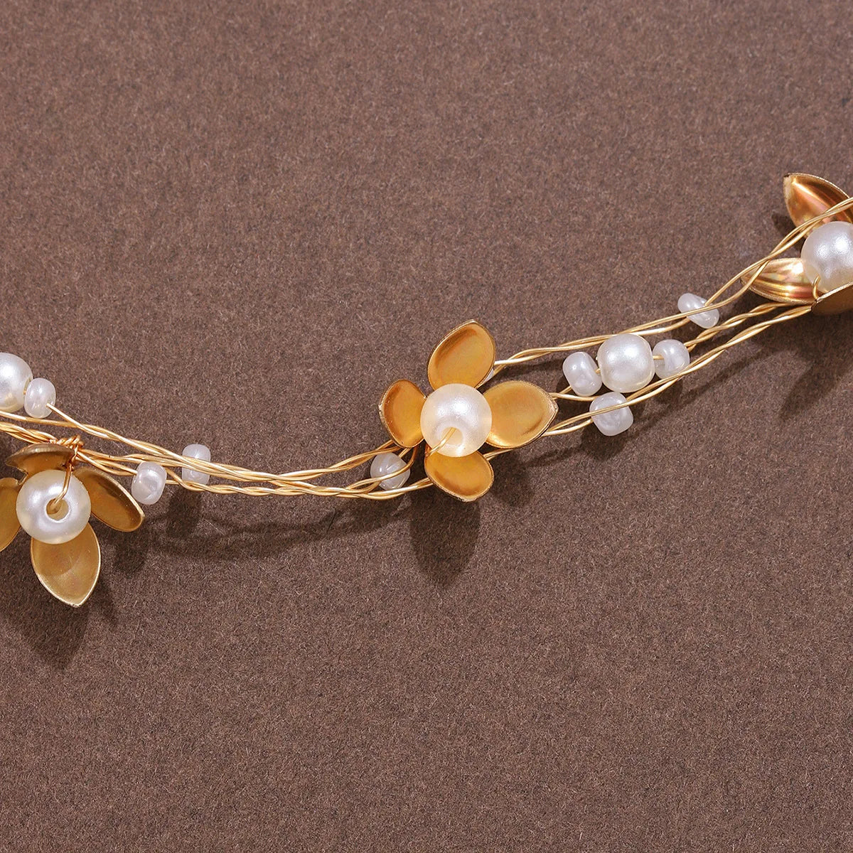 Fashion Handmade Flower Beaded Bride Headdress Hairband Tiara