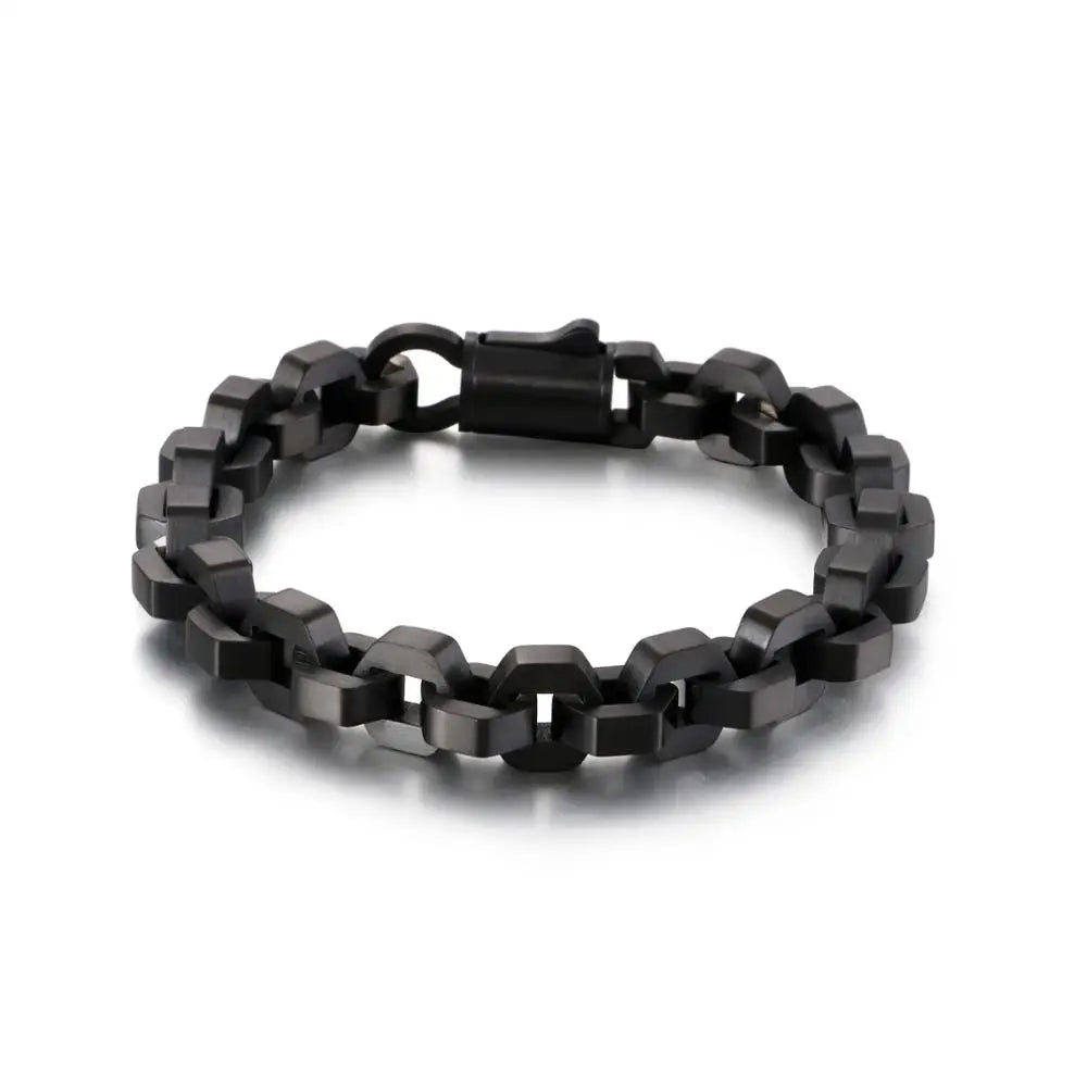 10MM Black S Gold Color Stainless Steel Checkered