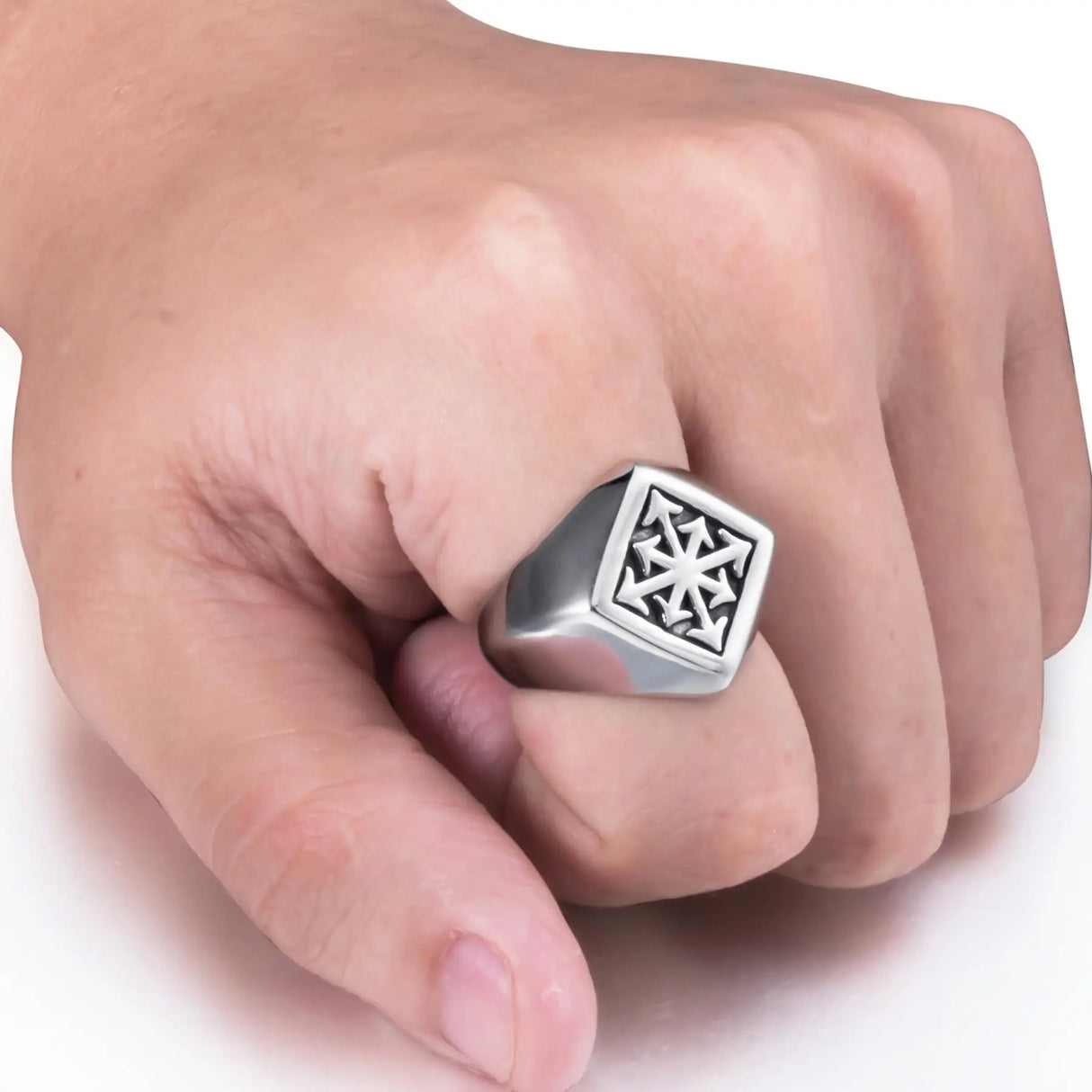 Elfasio Mens Stainless Steel Rings Gothic Magic 8