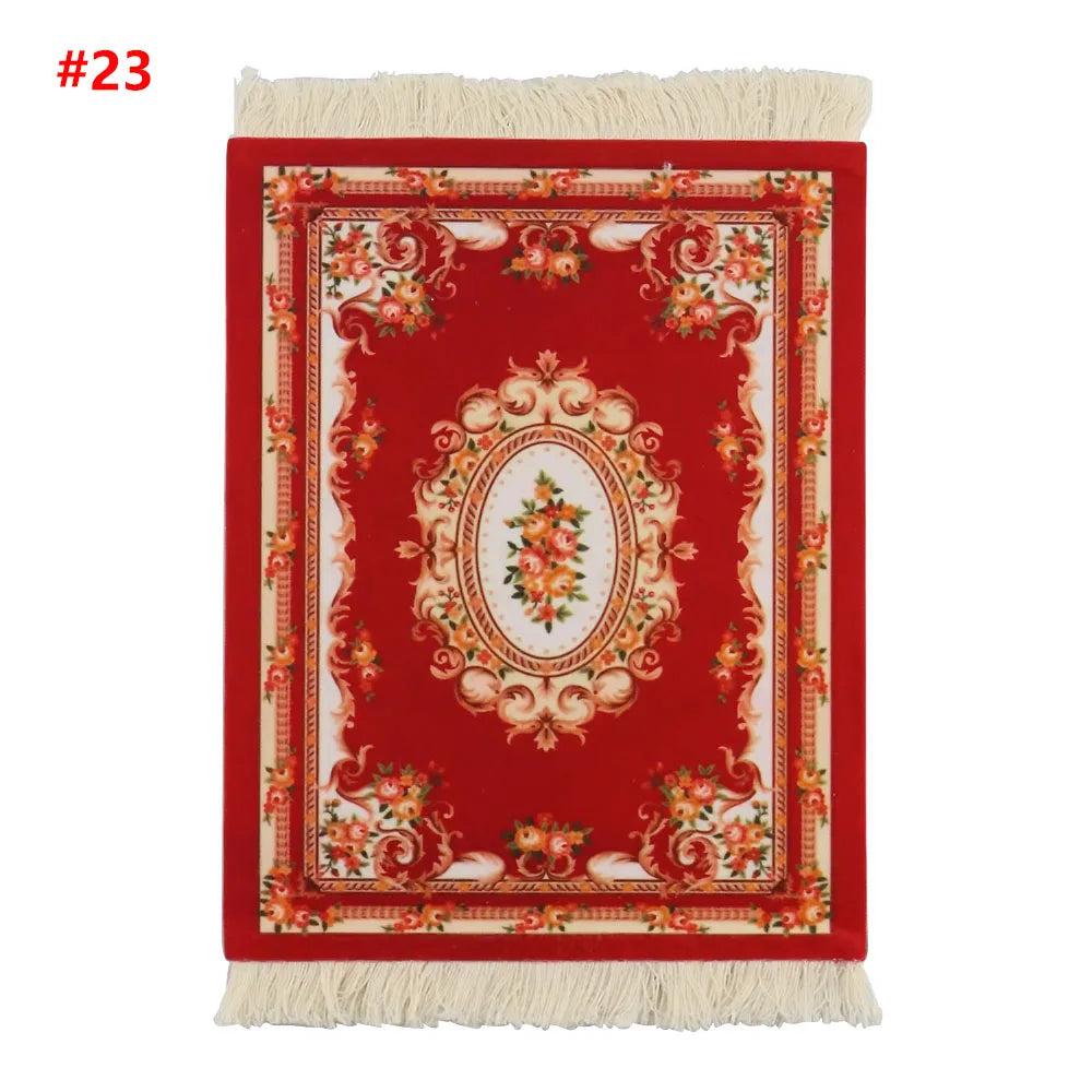 Persian Mini Woven Rug Mat Mousepad with Fring