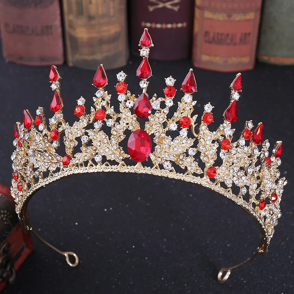 Vintage Baroque Headbands Purple Crystal Tiaras Crowns Bride