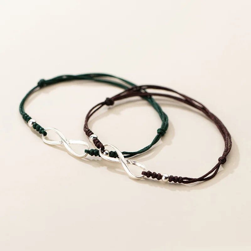 La Monada 925 Silver Eight Infinite Red Rope