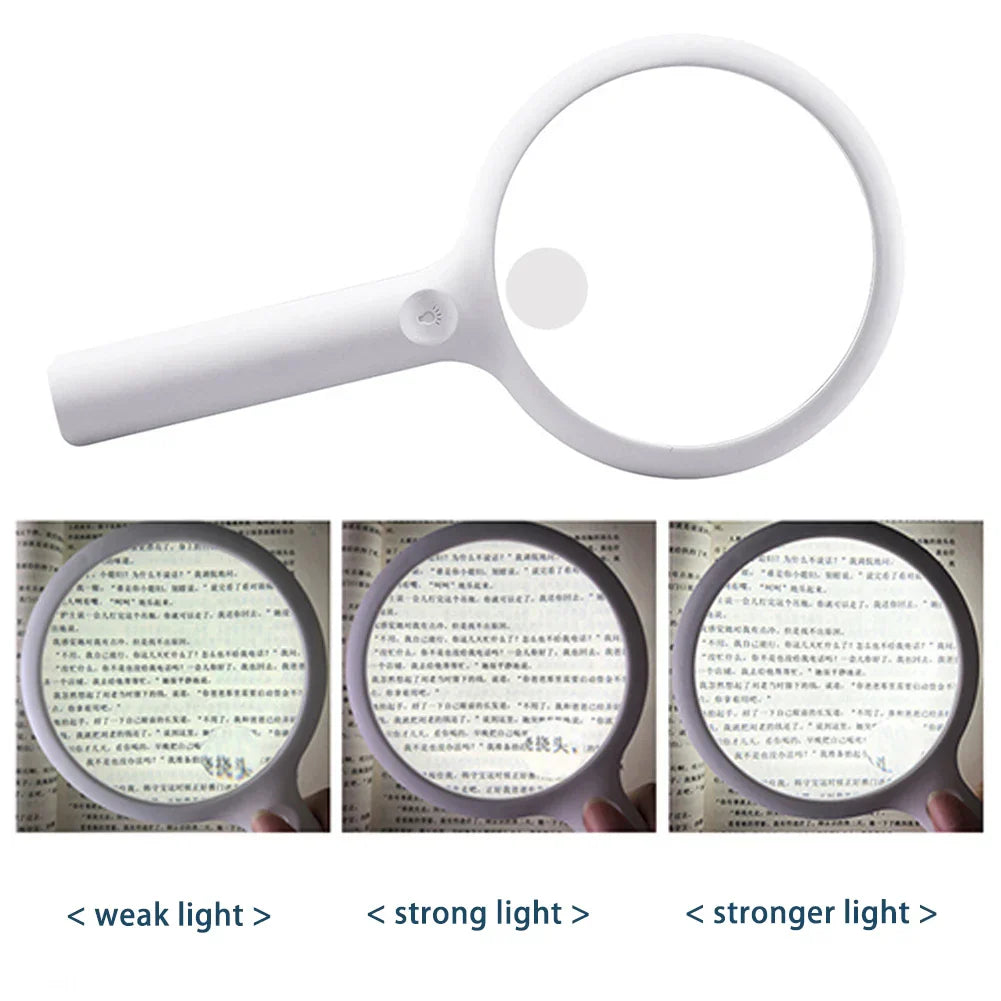 10x Super Large Magnifying Glass with LED Lights