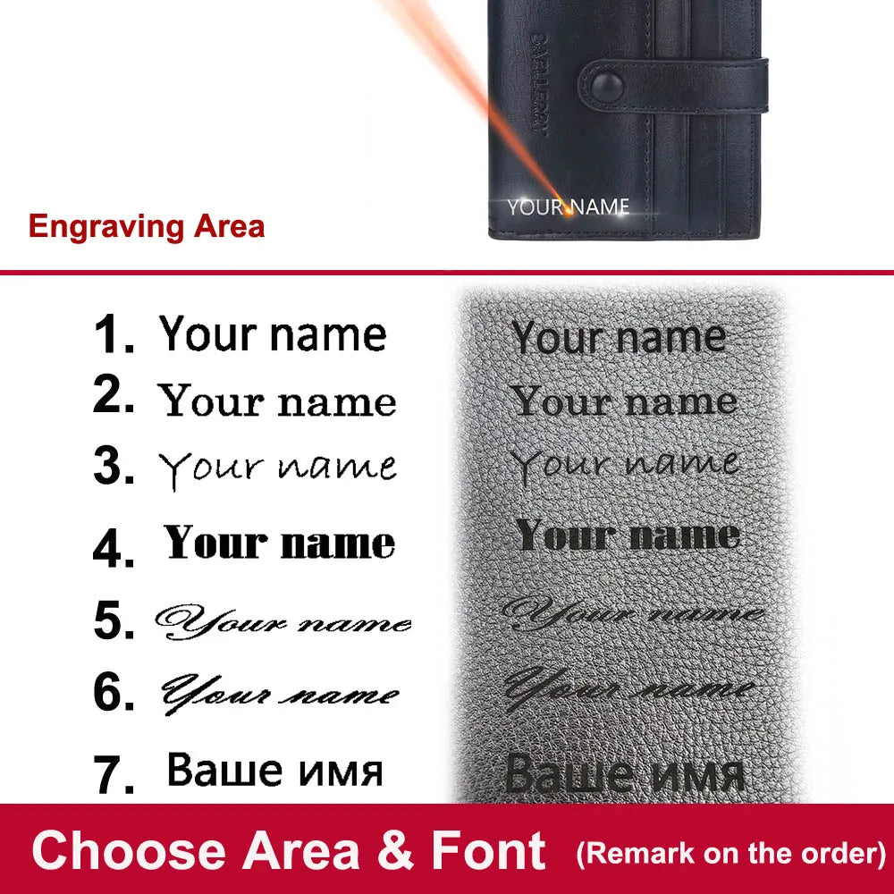 2022 Mini Men's Card Wallet – Customized PU Leather with 14 Card Holders