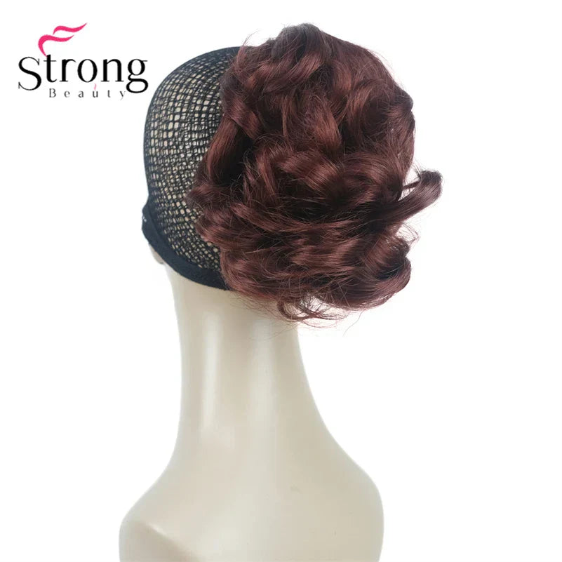 StrongBeauty Silver Short Natural Wave Ponytail Hair Extension