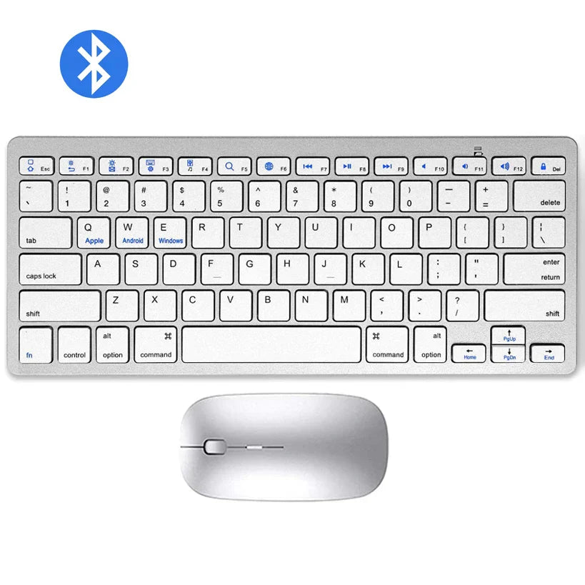 Bluetooth Keyboard Mouse Combo Ultra-Slim Mute Keycap Wireless