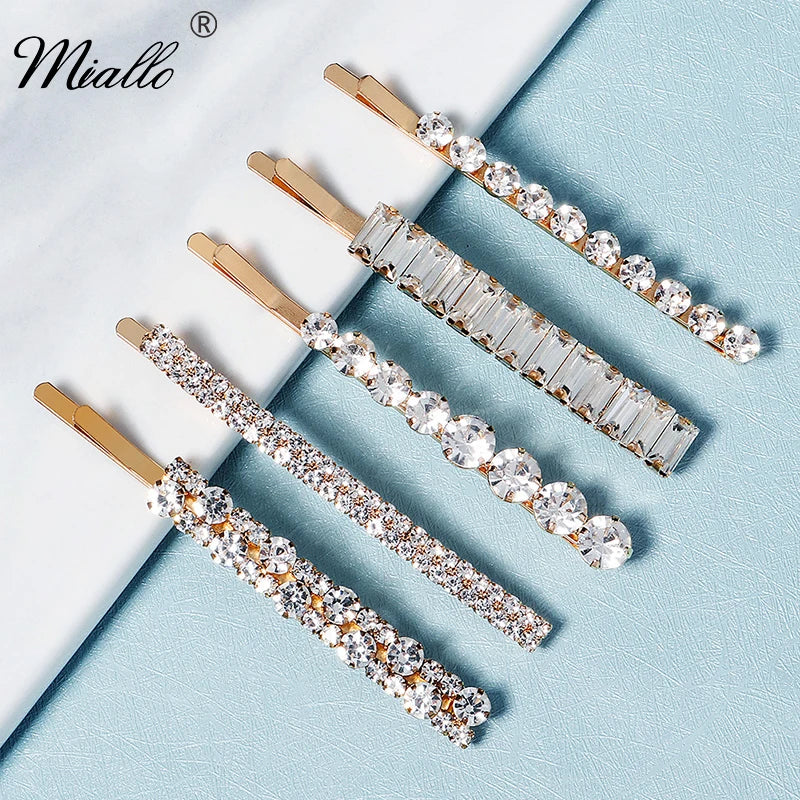 Miallo Fashion Rhinestone Hair Clips for Women Girls