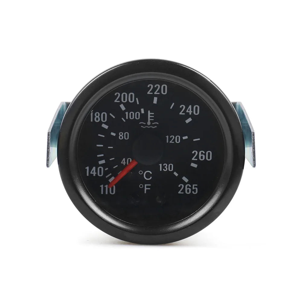 Pointer Mechanical Water Temp Car Gauge 2"52mm 40~130 Celsius Centigrade /130~265 Fahrenheit Temperature Instrument
