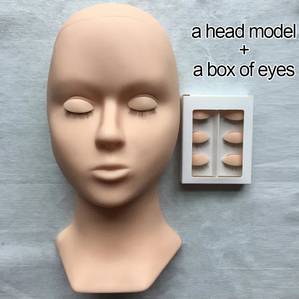 Mannequin Head for Eyelashes Handmade Practice Silicone Lash