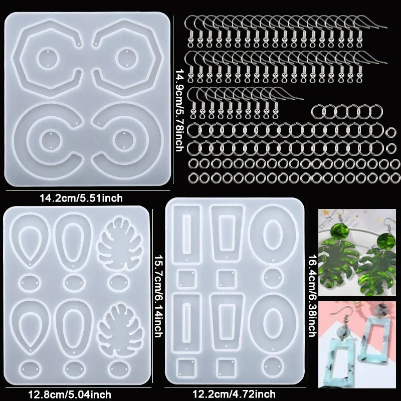 Mixed Style Jewelry Epoxy Resin Molds Set Silicone