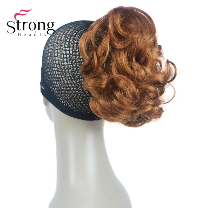 StrongBeauty Silver Short Natural Wave Ponytail Hair Extension