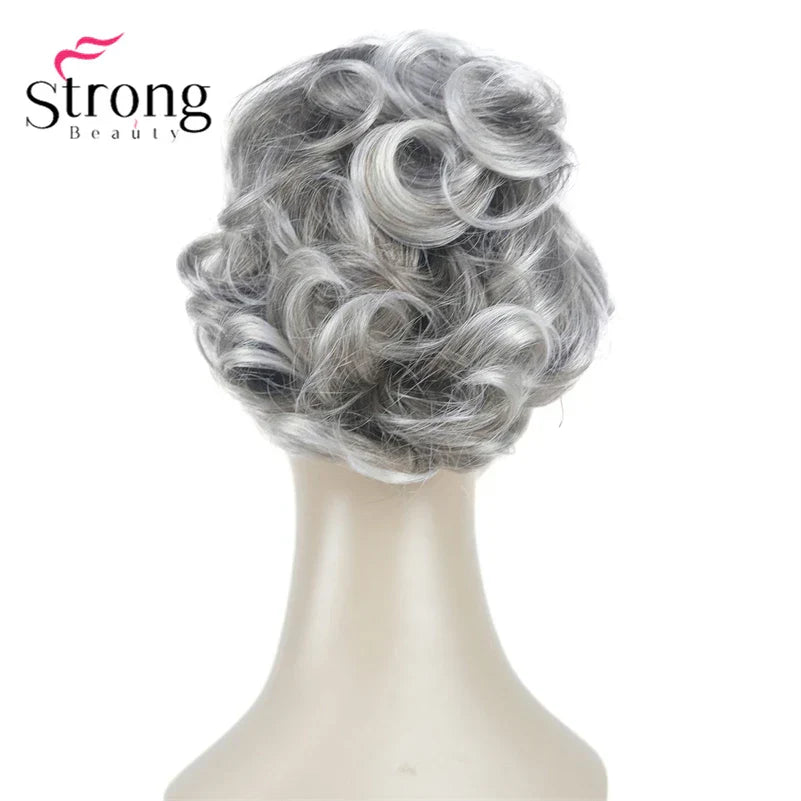 StrongBeauty Silver Short Natural Wave Ponytail Hair Extension