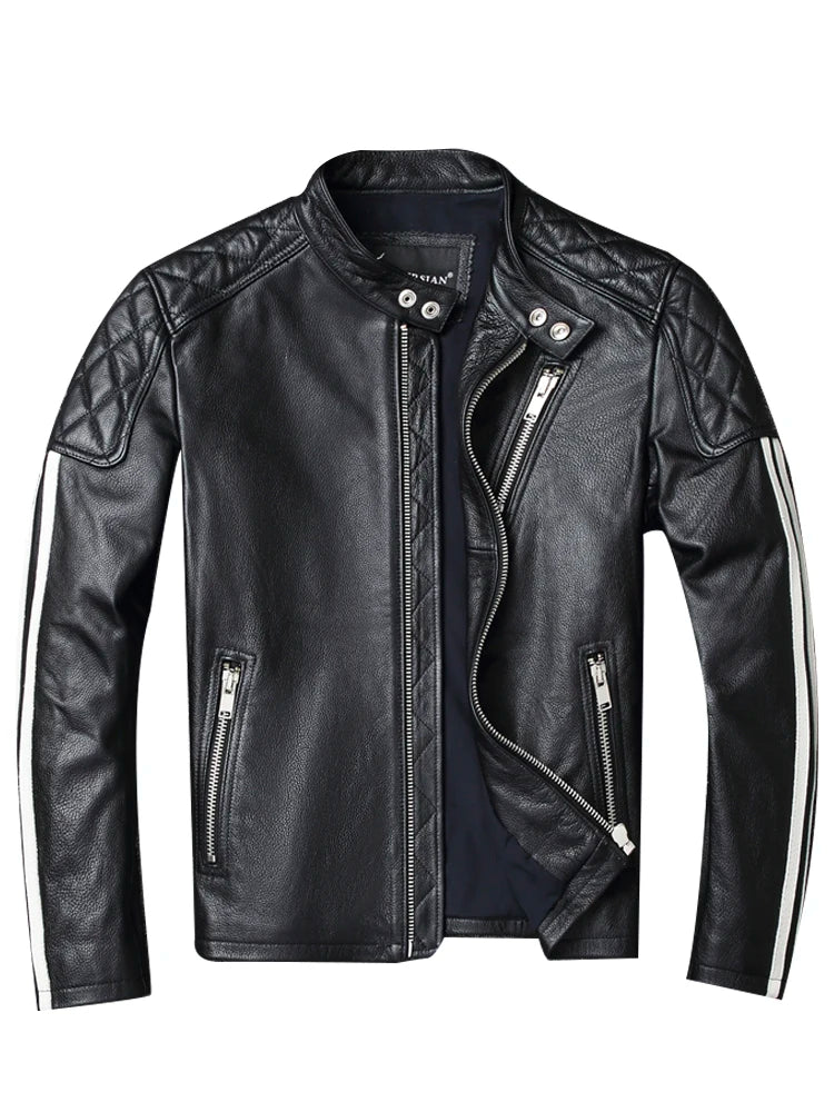 2021 New fashion Men Leather Jacket 100% Genuine