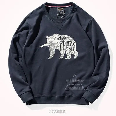 American Retro Terry Printed Hoodies Men's Pure Cotton