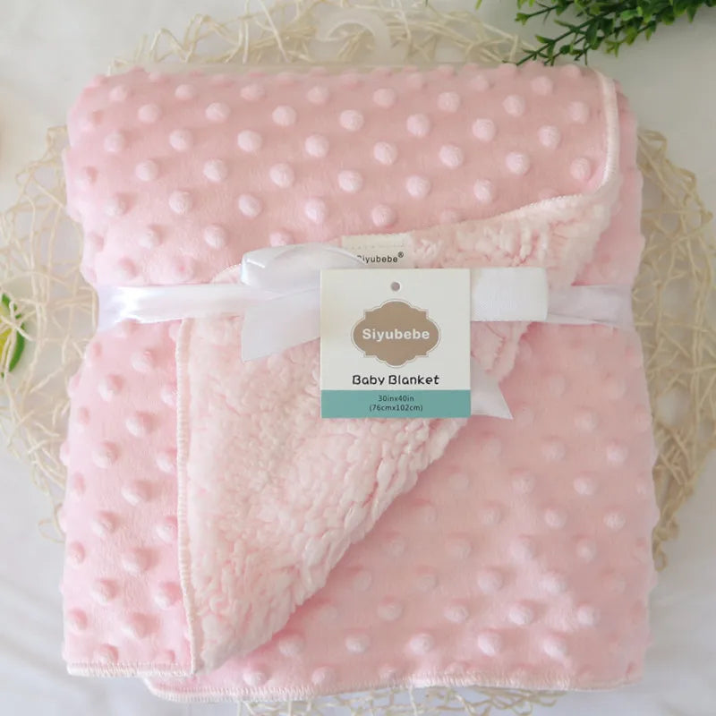 Baby Blankets New Thicken Double Layer Coral Fleece