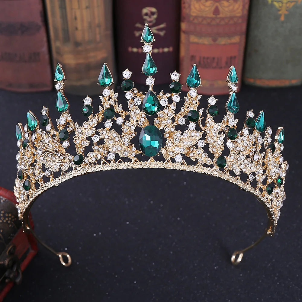 Vintage Baroque Headbands Purple Crystal Tiaras Crowns Bride