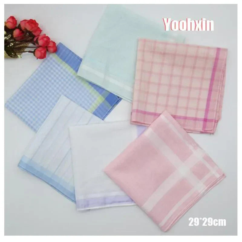 5pcs/Lot 29CM Luxury Cotton Stripe Lace Printed Women