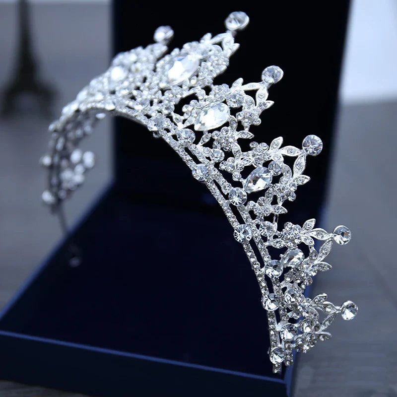 Wedding Hair Tiara Crystal Bridal Tiara Crown Silver